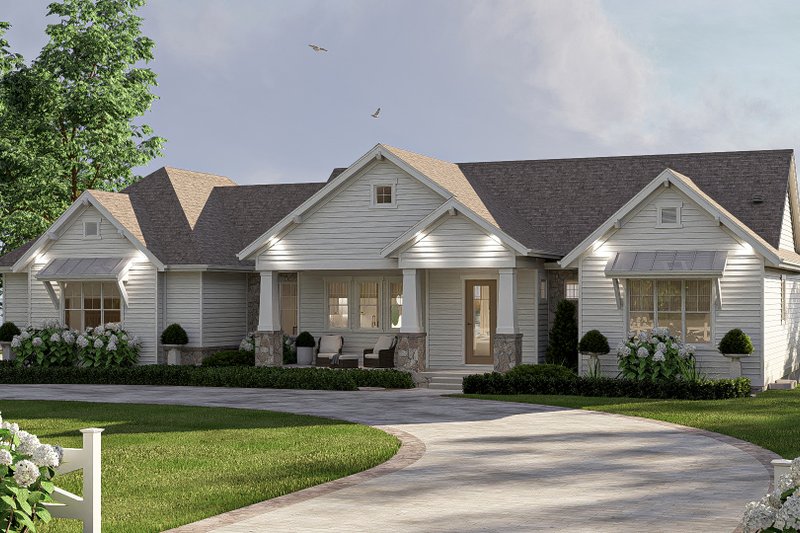 House Plan Design - Exterior - Other Elevation for Beach House Plan #455-424 - 1 bed, 1.5 bath