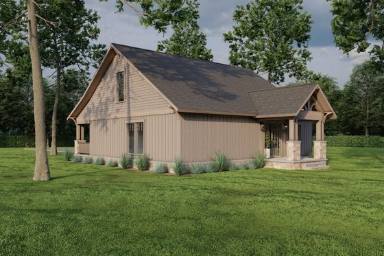 Exterior - Rear Elevation 1 for European House Plan #17-2255 - 3 bed, 2.5 bath