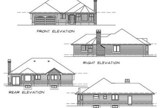 Exterior - Rear Elevation for Traditional House Plan #47-178 - 3 bed, 2 bath