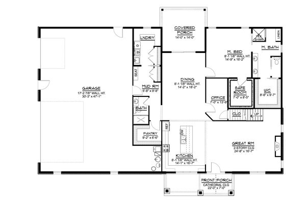 Architectural House Design - Barndominium Floor Plan - Main Floor Plan #1064-100