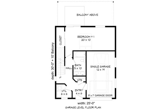 Floor Plan - Main Floor for Contemporary House Plan #932-47 - 3 bed, 2 bath