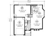 European Style House Plan - 3 Beds 1 Baths 1445 Sq/Ft Plan #25-309 Floor 