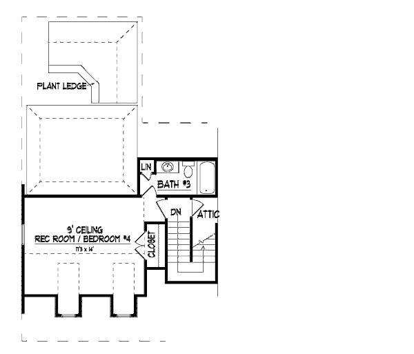 Bungalow Floor Plan - Upper Floor Plan #424-179