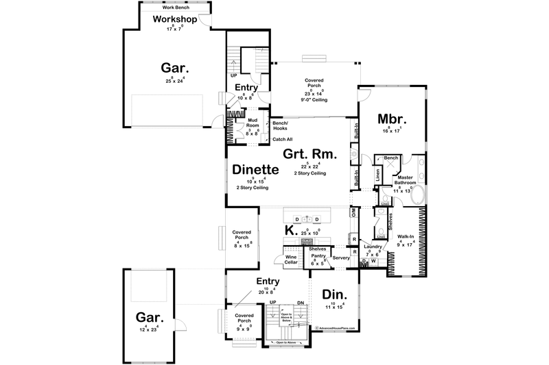 House Blueprint - Floor Plan - Main Floor for European House Plan #455-624 - 5 bed, 5.5 bath