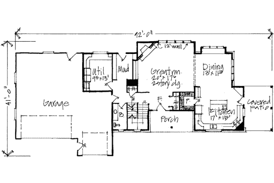 Floor Plan - Main Floor for European House Plan #308-174 - 3 bed, 2.5 bath