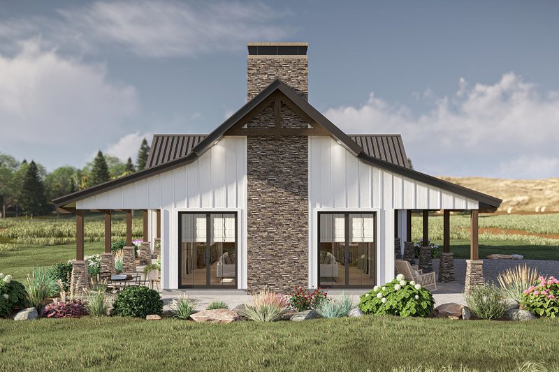 Home Plan - Exterior - Front Elevation 3 for Barndominium House Plan #455-725 - 3 bed, 2.5 bath