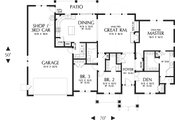 Craftsman Style House Plan - 3 Beds 2 Baths 1868 Sq/Ft Plan #48-659 