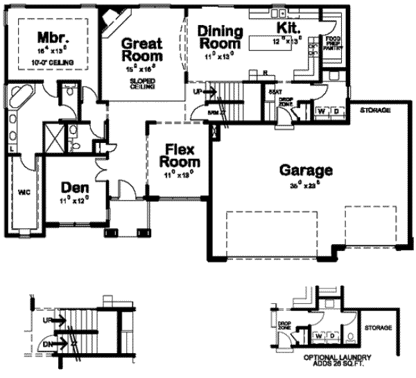 Dream House Plan - Traditional Floor Plan - Main Floor Plan #20-1788