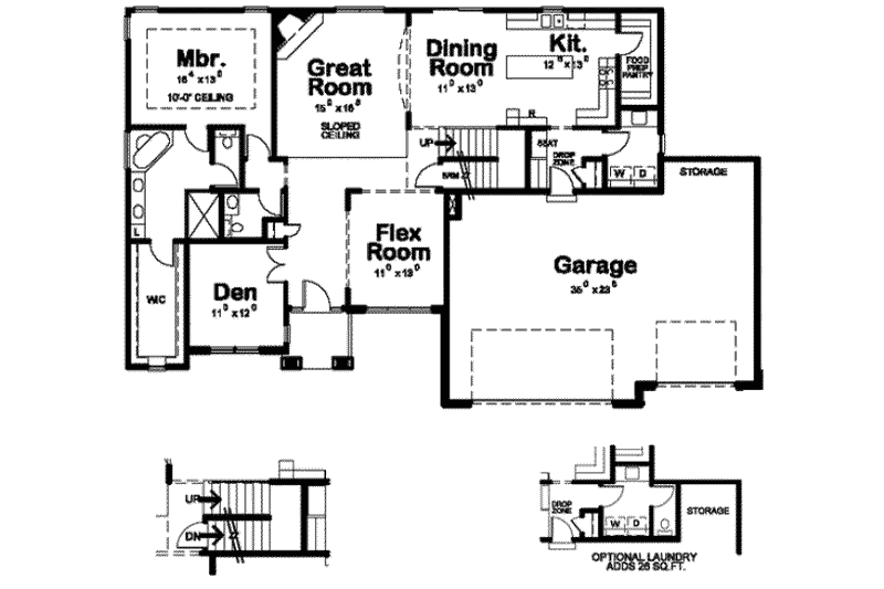 Dream House Plan - Floor Plan - Main Floor for Traditional House Plan #20-1788 - 4 bed, 4 bath