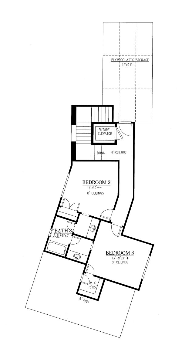 Architectural House Design - Craftsman Floor Plan - Upper Floor Plan #437-102