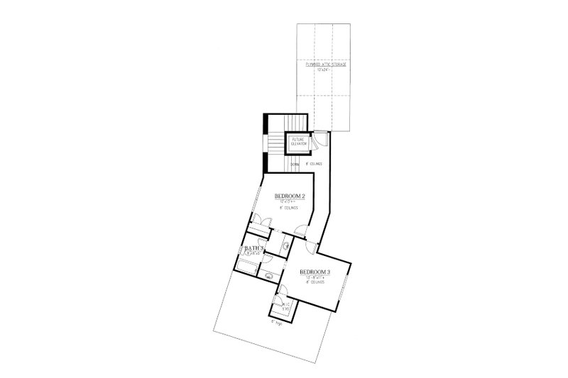 House Blueprint - Floor Plan - Upper Floor for Craftsman House Plan #437-102 - 4 bed, 3 bath