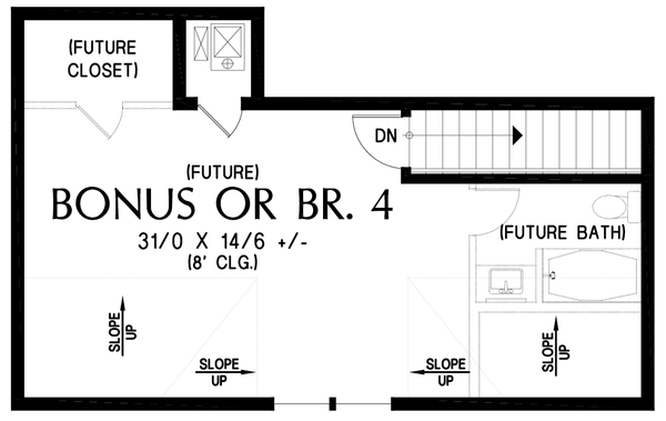 Farmhouse Floor Plan - Upper Floor Plan #48-1186