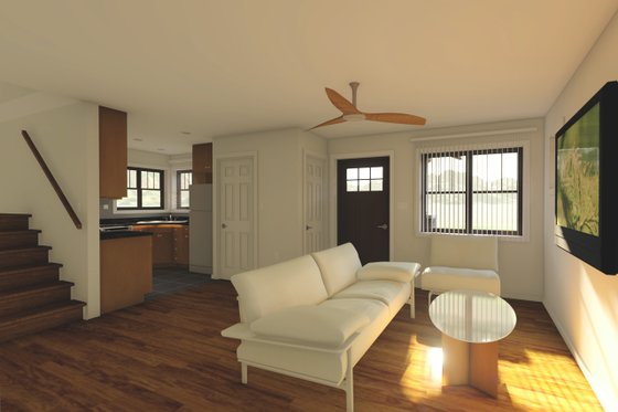 Interior - Family Room for Bungalow House Plan #126-208 - 2 bed, 1.5 bath