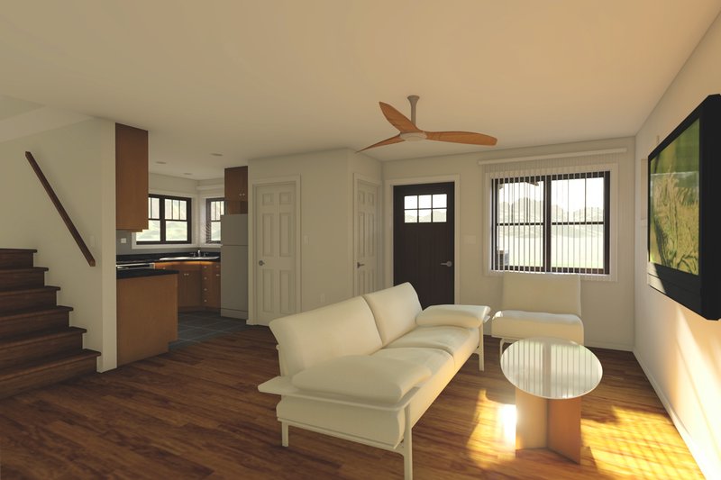 Dream House Plan - Interior - Family Room for Bungalow House Plan #126-208 - 2 bed, 1.5 bath