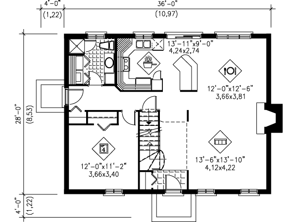 Cottage Floor Plan - Main Floor Plan #25-4087