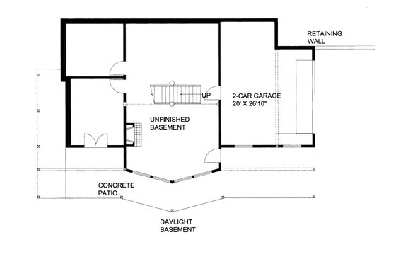 Floor Plan - Lower Floor for Craftsman House Plan #117-1104 - 3 bed, 2.5 bath