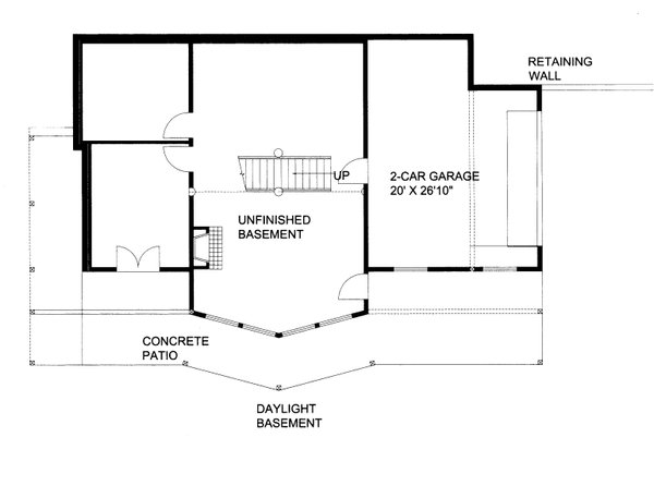 Architectural House Design - Floor Plan - Lower Floor for Craftsman House Plan #117-1104 - 3 bed, 2.5 bath