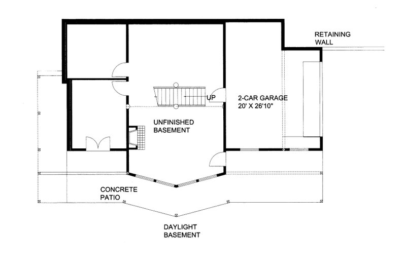 Architectural House Design - Floor Plan - Lower Floor for Craftsman House Plan #117-1104 - 3 bed, 2.5 bath