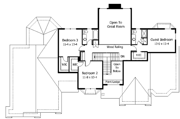 European Floor Plan - Upper Floor Plan #51-154