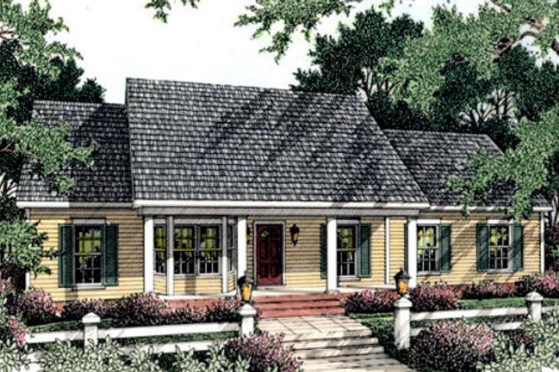Architectural House Design - Country Exterior - Front Elevation Plan #406-122