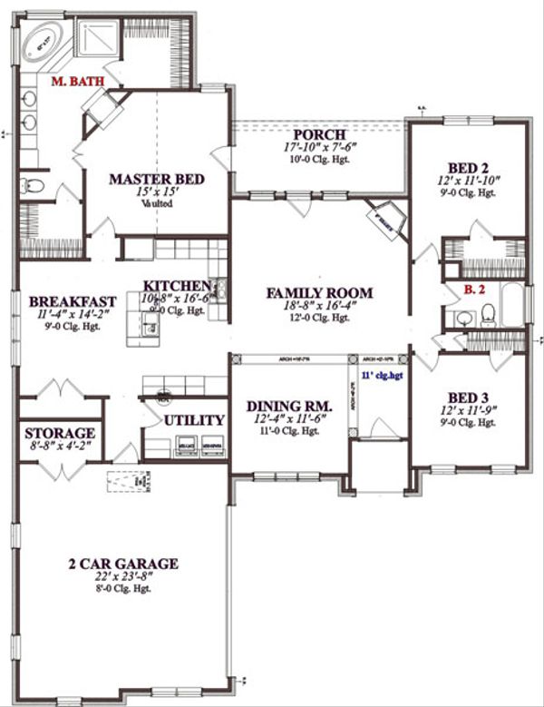 Traditional Floor Plan - Main Floor Plan #63-205