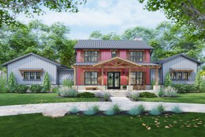 Barndominium Exterior - Front Elevation Plan #120-275