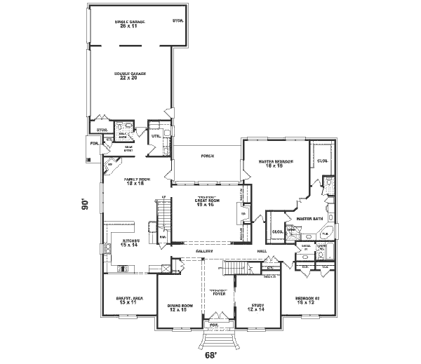 European Floor Plan - Main Floor Plan #81-407