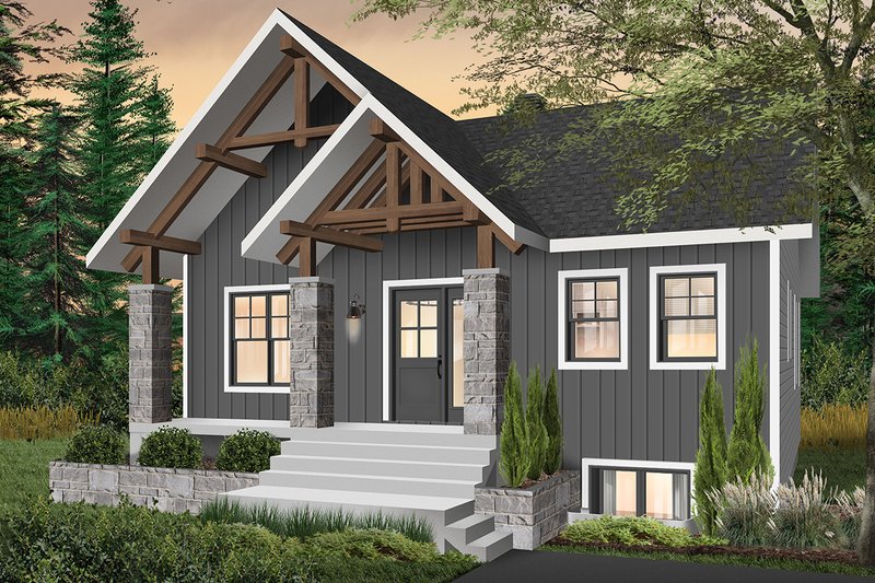 Dream House Plan - Exterior - Front Elevation 4 for Modern House Plan #23-2677 - 3 bed, 2 bath