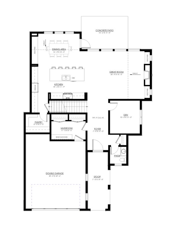 Dream House Plan - Farmhouse Floor Plan - Main Floor Plan #1114-64