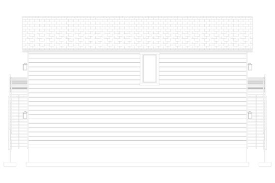Exterior - Rear Elevation 1 for Farmhouse House Plan #1060-350 - 2 bed, 1 bath
