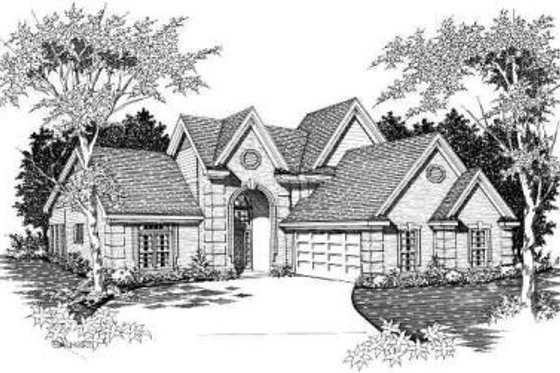 Exterior - Front Elevation for European House Plan #329-290 - 4 bed, 2.5 bath