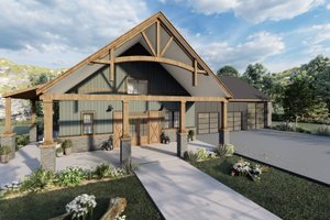 Exterior - Front Elevation 3 for Craftsman House Plan #54-500 - 3 bed, 3.5 bath