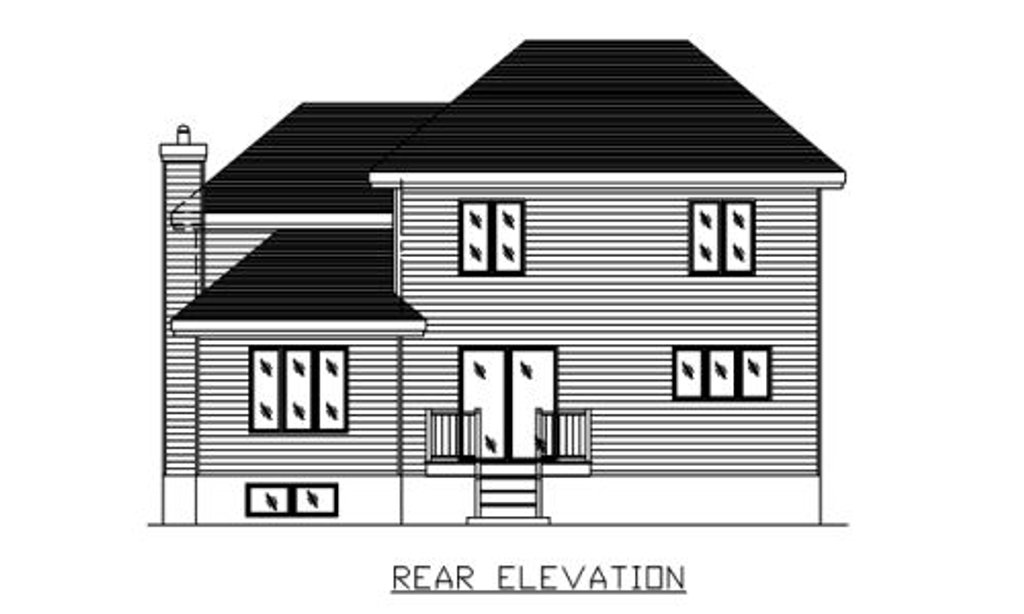 Exterior - Rear Elevation for European House Plan #138-269 - 3 bed, 1.5 bath