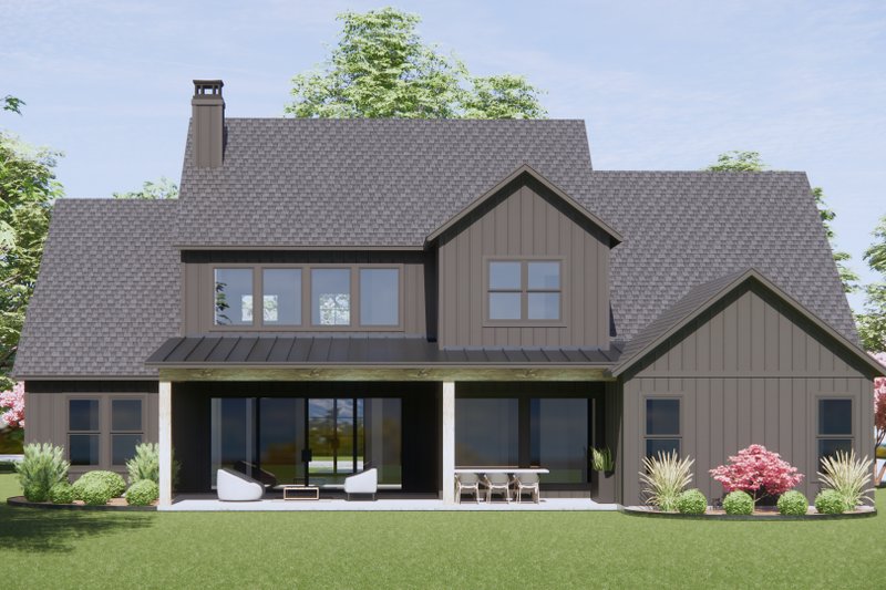 House Design - Exterior - Rear Elevation for Country House Plan #1096-17 - 4 bed, 4.5 bath