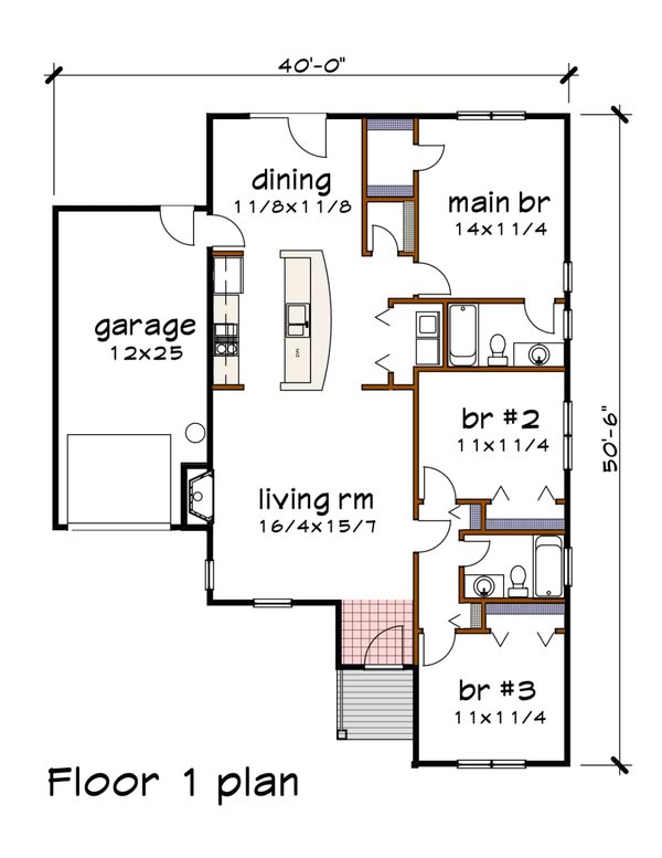 House Design - Traditional Floor Plan - Main Floor Plan #79-165