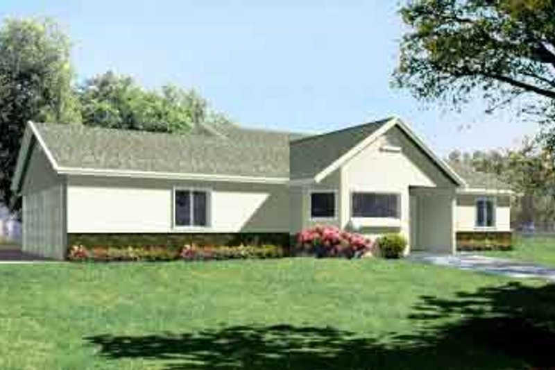 House Blueprint - Ranch Exterior - Front Elevation Plan #1-1266