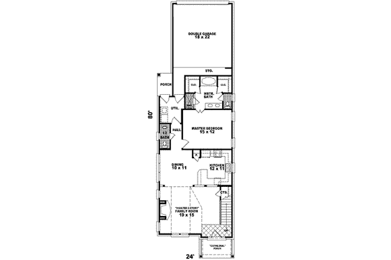 Floor Plan - Main Floor for Contemporary House Plan #81-453 - 4 bed, 2.5 bath