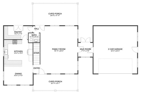 House Blueprint - Floor Plan - Main Floor for Farmhouse House Plan #1060-489 - 3 bed, 2.5 bath