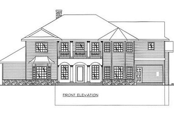 Exterior - Other Elevation for European House Plan #117-537 - 6 bed, 6.5 bath