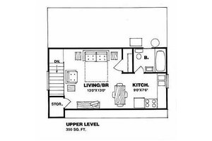 Floor Plan - Upper Floor for Country House Plan #116-133 - 1 bed, 1 bath