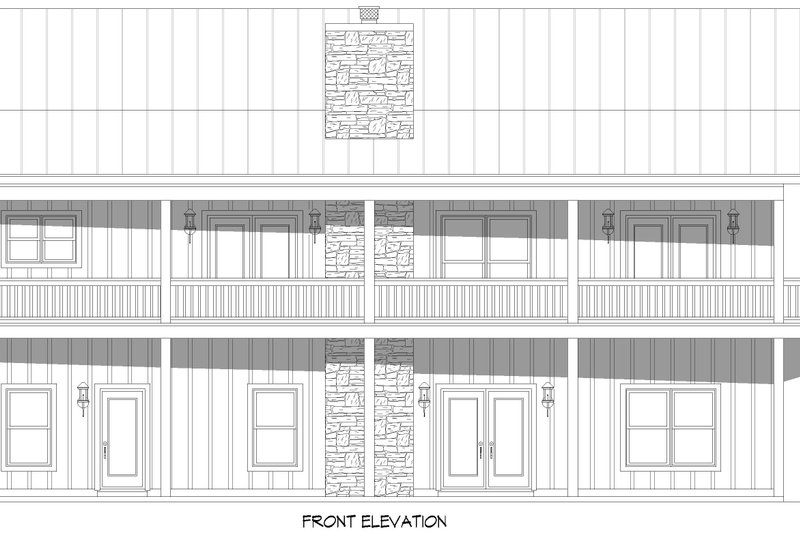 Architectural House Design - Exterior - Front Elevation 3 for Country House Plan #932-1017 - 3 bed, 3 bath