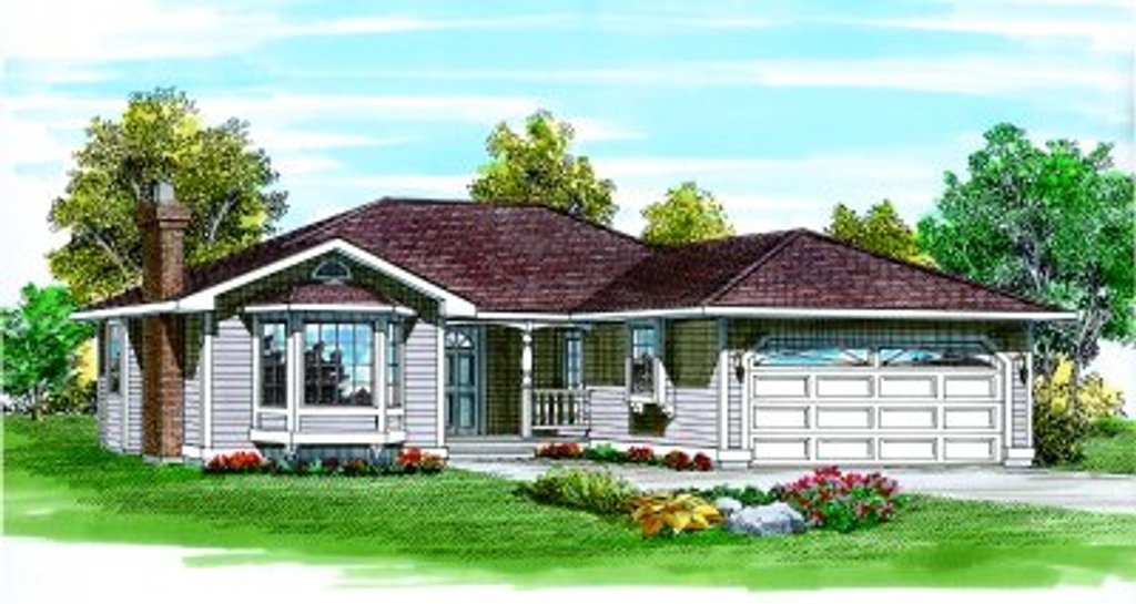 Exterior - Front Elevation 2 for Traditional House Plan #47-251 - 3 bed, 2 bath