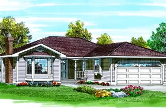 Exterior - Front Elevation for Traditional House Plan #47-251 - 3 bed, 2 bath