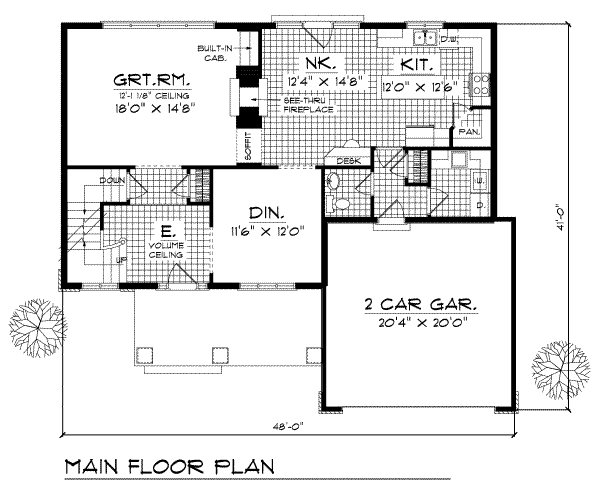 Home Plan - Traditional Floor Plan - Main Floor Plan #70-285
