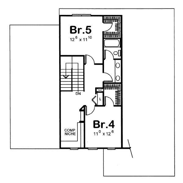House Plan Design - Cottage Floor Plan - Upper Floor Plan #20-874