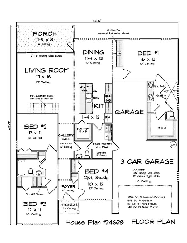 House Blueprint - Modern Floor Plan - Main Floor Plan #513-2421