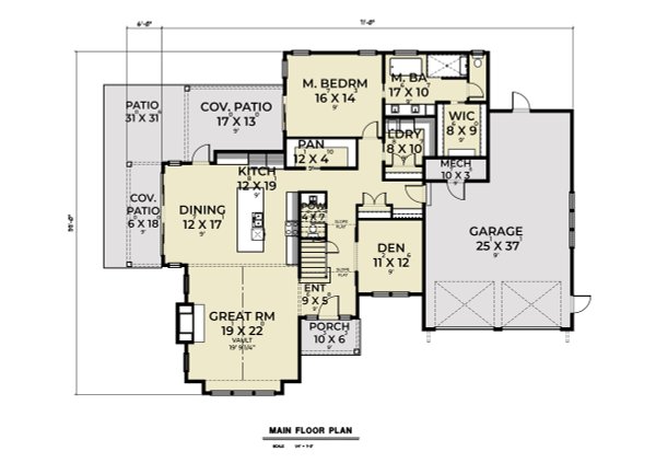 Farmhouse Floor Plan - Main Floor Plan #1070-199