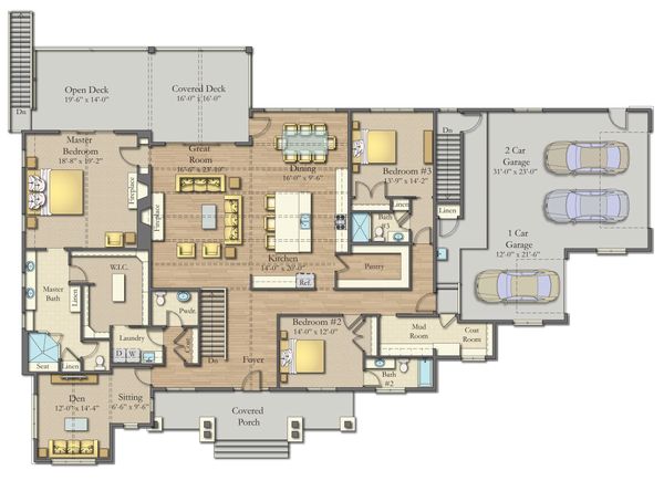 House Plan Design - Craftsman Floor Plan - Main Floor Plan #1057-27