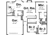 Traditional Style House Plan - 3 Beds 2 Baths 1330 Sq/Ft Plan #455-82 