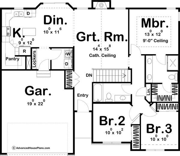 Traditional Floor Plan - Main Floor Plan #455-82